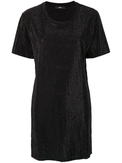 Diesel Crystal-embellished T-shirt Dress In Black