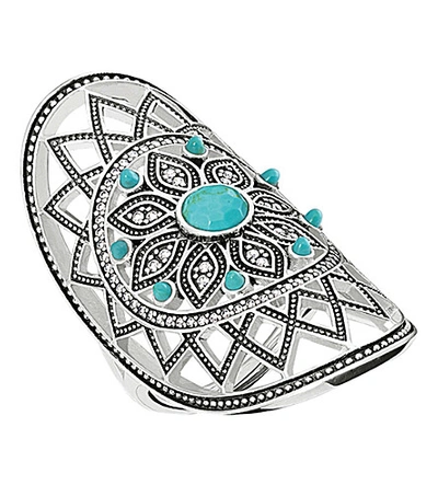 Thomas Sabo Dreamcatcher Sterling Silver Ring In Turquoise