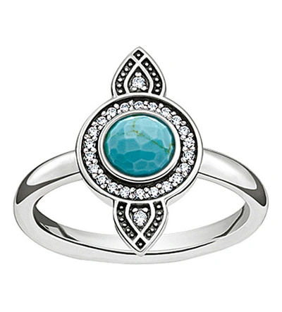 Thomas Sabo Dreamcatcher Sterling Silver Ring In Turquoise