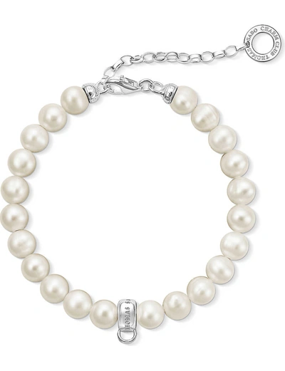Thomas Sabo Womens White Charm Club Pearl Charm Bracelet