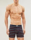 Saxx Slim-fit Stretch-jersey Boxer Briefs In Red Navy