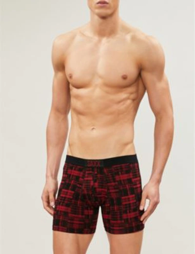 Saxx Slim-fit Stretch-jersey Boxer Briefs In Red