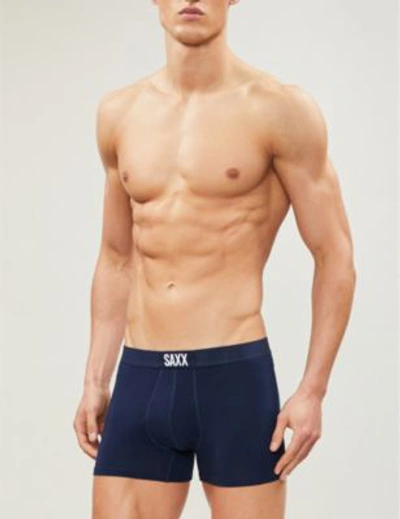 Saxx Slim-fit Stretch-jersey Trunks In Navy