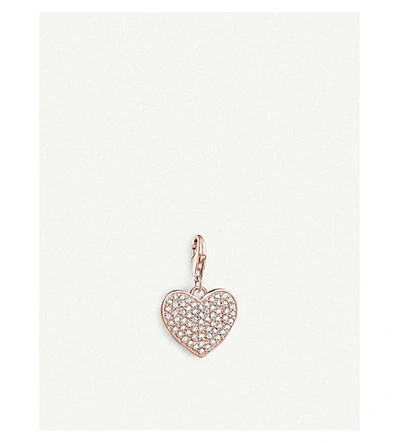 Thomas Sabo Charm Club Sparkly Rose Gold-plated Heart Charm