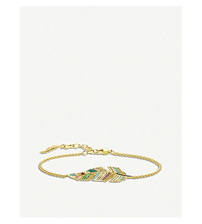Thomas Sabo Tropical Feather 18ct Yellow Gold-plated Bracelet