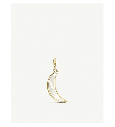 Thomas Sabo Charm Club Moon 18ct Gold-plated And Mother Of Pearl Charm