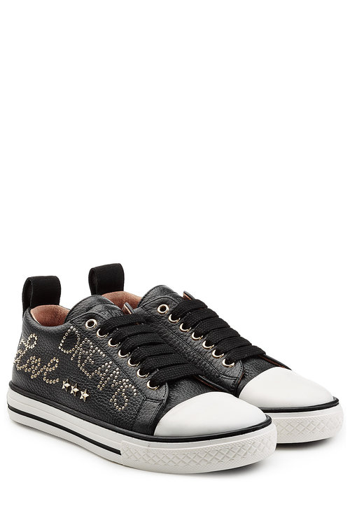 Red Valentino Embellished Leather Sneakers | ModeSens