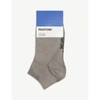 Pantone Ankle Cut Cotton-blend Socks Pack Of Two In Platinum
