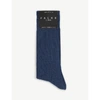 Falke Lhasa Wool-cashmere Socks In Navy