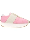 Marni Two-tone Suede And Canvas Sneakers In Pink,white