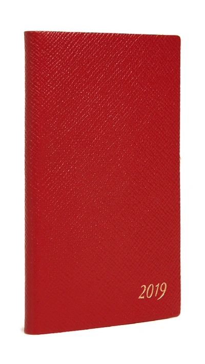 Smythson 2019 Diary Panama Notebook In Red