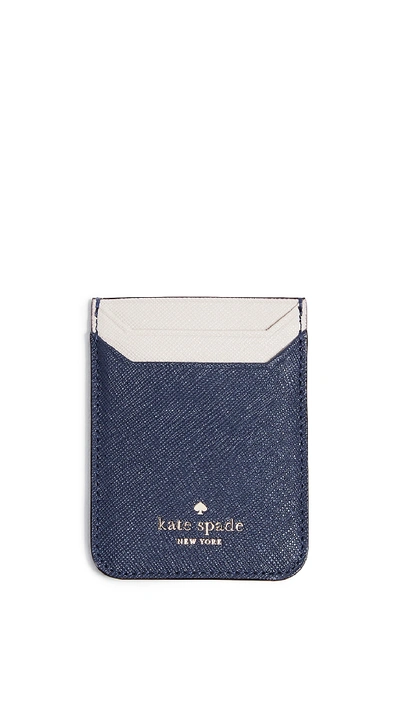 Kate Spade Triple Sticker Phone Pocket In Blazer Blue/tusk