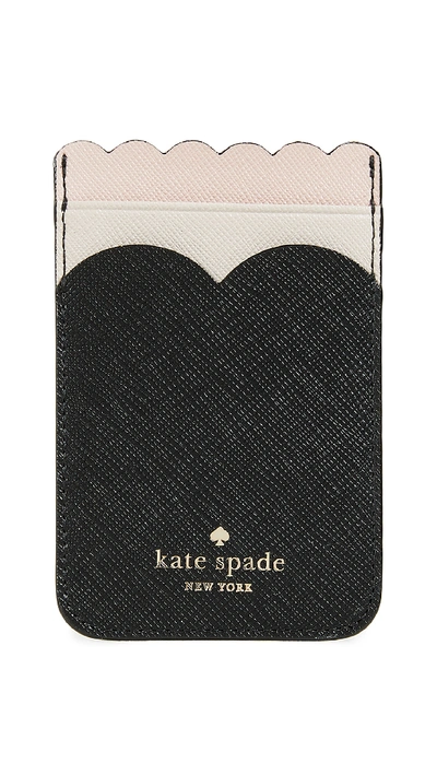 Kate Spade Scallop Triple Sticker Pocket In Black Multi