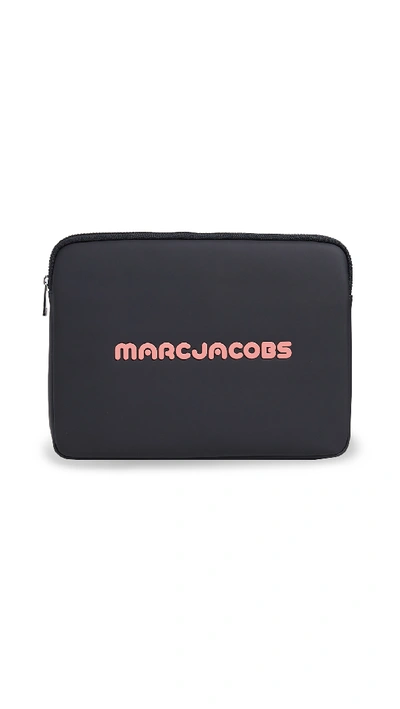 Marc Jacobs 13" Computer Case In Black/coral