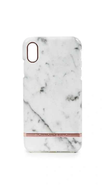 Richmond & Finch White Marble Iphone Xs Max Case In White Marble/rose Gold