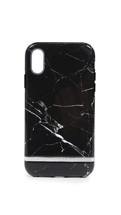 Richmond & Finch Black Marble Iphone Xr Case In Black Marble/silver