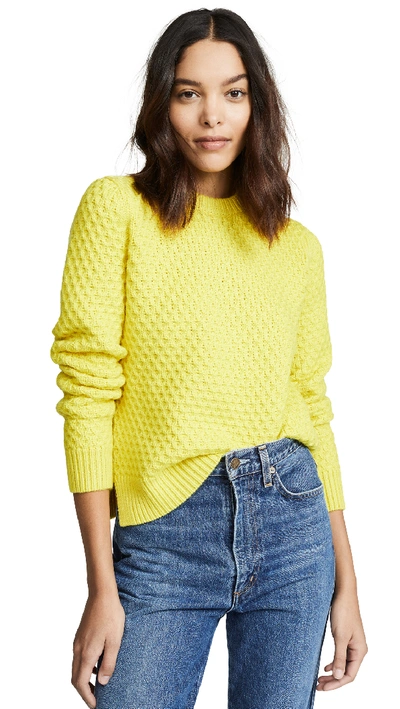 Tory Burch Honeycomb Knit Sweater In Stellar Yellow