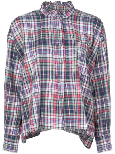 Isabel Marant Étoile Dresden Ruffle-collar Check Shirt In Multicolour