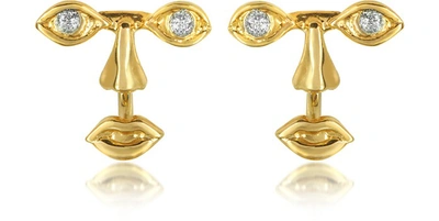 Bernard Delettrez Earrings Osvaldo Piercing Gold Earrings In Doré