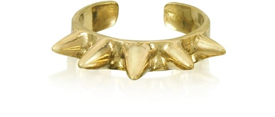 Bernard Delettrez Designer Rings Single Band Bronze Ring W/spikes In Doré