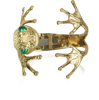 Bernard Delettrez Bracelets Frog Bronze Cuff Bracelet In Doré