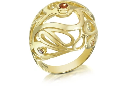 Sho London Rings Gold Vermeil Mari Splash Boule Ring In Doré