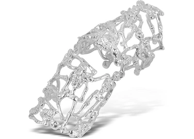 Bernard Delettrez Rings Skeletons Silver Metal Articulated Ring In Argenté