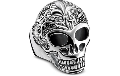 Thomas Sabo Men's Rings Sterling Silver Lily Skull Ring