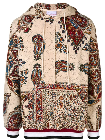 Paria Farzaneh Iranian Print Hooded Sweatshirt In Beige In Brown  