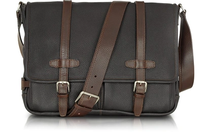 Chiarugi Designer Men's Bags Black And Brown Leather Messenger In Noir