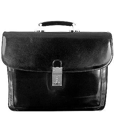 L.a.p.a. Briefcases Classic Black Leather Briefcase