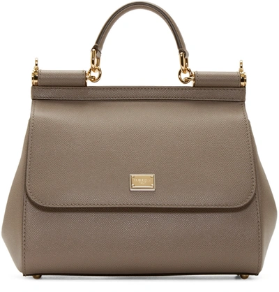 Dolce & Gabbana Taupe Medium Miss Sicily Bag In Grey