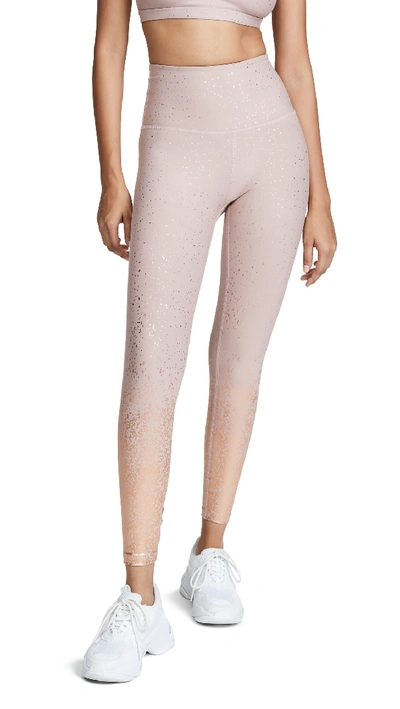 Beyond Yoga Alloy Ombre Metallic High-rise Leggings In Brazen