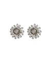 Ben-amun Crystal Daisy Clip-on Earrings In Silver