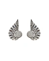 Ben-amun Crystal Deco Clip-on Earrings In Silver