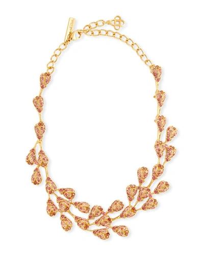 Oscar De La Renta Delicate Evening Crystal Necklace In Rose