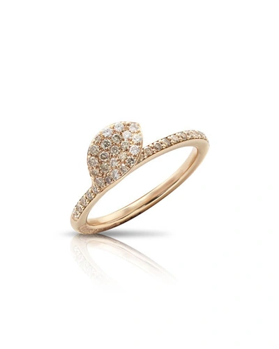 Pasquale Bruni Giardini Segreti 18k Rose Gold Diamond Leaf Ring