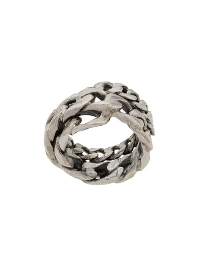 Emanuele Bicocchi Men's Spiral Curb Chain Ring In Silver