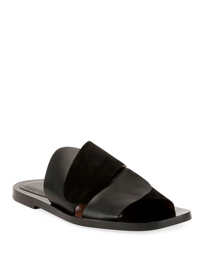 Proenza Schouler Woven Flat Slide Sandals In Black