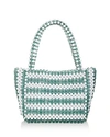 Loeffler Randall Mina Beaded Tote In Vetiver/white/silver