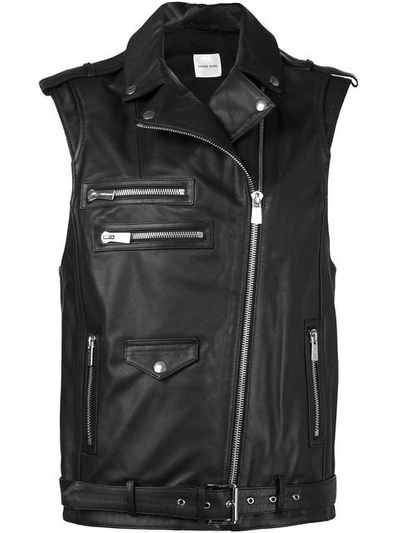 Anine Bing Biker Leather Vest | ModeSens