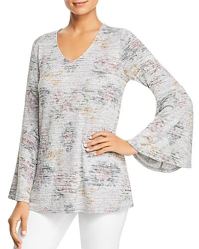 Cupio Bell Sleeve Floral Print Top