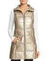 Fillmore Long Down Puffer Vest In Gold