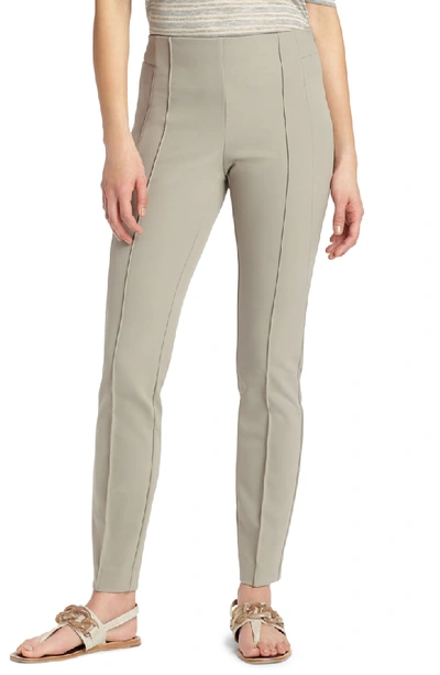Lafayette 148 Acclaimed Stretch Slim Pintuck City Pants In Partridge