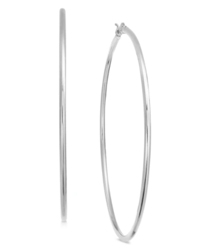 Essentials Silver Plate Or Gold Plate Wire Tube Extra Large Hoop Earrings