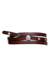 Degs & Sal Men's Leather Wrap Bracelet In Stainless Steel In Brown
