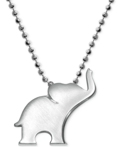Alex Woo Little Luck By  Elephant Pendant Necklace In Sterling Silver