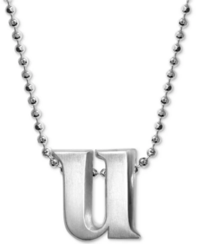 Alex Woo Little Letter By  Initial Pendant Necklace In Sterling Silver In U