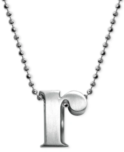 Alex Woo Little Letter By  Initial Pendant Necklace In Sterling Silver In R