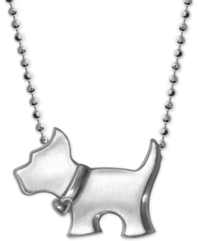 Alex Woo Scotty Dog Pendant Necklace In Sterling Silver